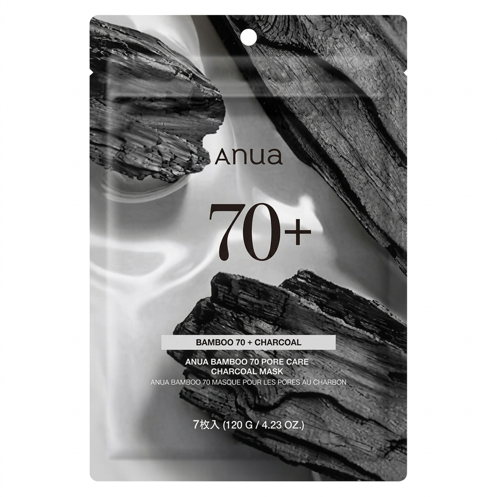 Anua Bamboo 70+ Charcoal Pore Care Sheet Mask (7 Sheets)