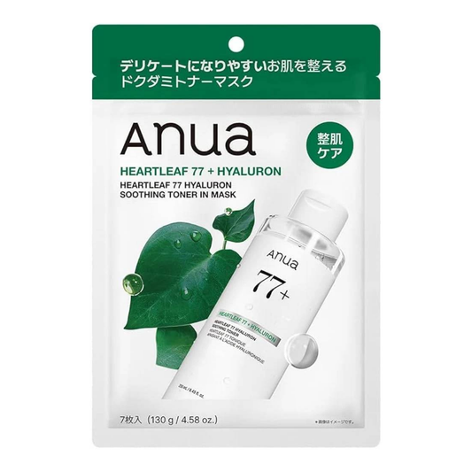 Anua Heartleaf 77 + Hyaluronic Soothing Toner in Mask (7 Sheets)